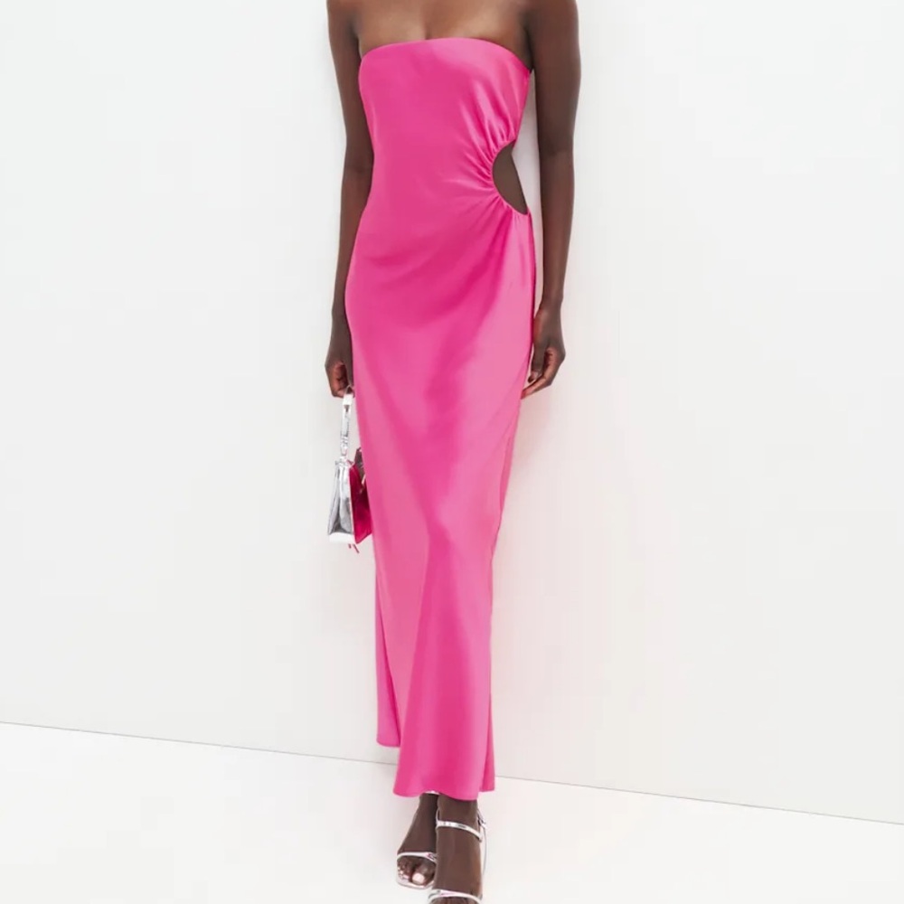 Reformation Nevaeh Pink Satin Dress